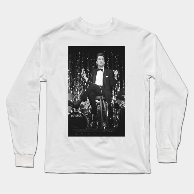 Buster Poindexter BW Photograph Long Sleeve T-Shirt by Concert Photos